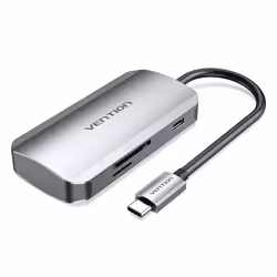Vention TNHHB, USB tipo-C, USB 3.2 Gen 1 (3.1 Gen 1) Type-A, MicroSD (TransFlash), MicroSDHC, MicroSDXC, SD, SDHC, SDXC, 5000 ...