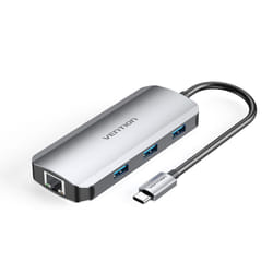 Vention TOHHB replicatore di porte e docking station per laptop Cablato USB 3.2 Gen 1 (3.1 Gen 1) Type-C Argento