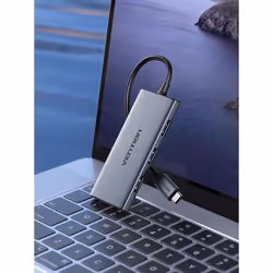 Vention TOOHB replicatore di porte e docking station per laptop Cablato USB 3.2 Gen 1 (3.1 Gen 1) Type-C Grigio
