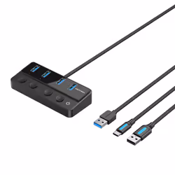 Vention CHWBF, USB 3.2 Gen 1 (3.1 Gen 1) Type-A, USB 3.2 Gen 1 (3.1 Gen 1) Type-A, USB 3.2 Gen 1 (3.1 Gen 1) Type-C, 5000 Mbi ...