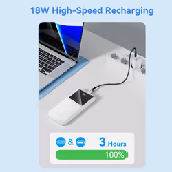 Vention Powerbank, ventiliacija, FHKW0, 10000 mAh, mikro USB, USB-C, 2xUSB-A, Bianco - Vista aggiuntiva 7