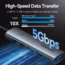Vention TGXHB hub di interfaccia Grigio - Vista aggiuntiva 3