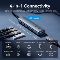 Vention TGXHB hub di interfaccia Grigio - Vista aggiuntiva 4