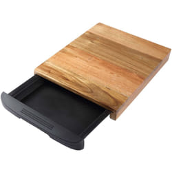 Bergner - Natural Tagliere da Cucina Fabbricato in Legno d'Acacia Con Cassetti Estraibili Raccoglibriciole Aiuto Pratico per Cucinare Pulizia e