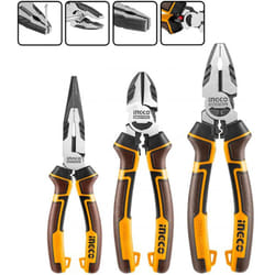Ingco - set 3 pinze professionali Pinza universale Tronchese Pinza Becco lungo crv HKHLPS2831