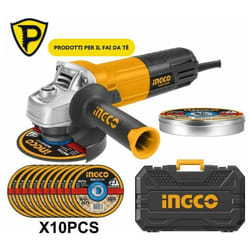 Smerigliatrice Angolare elettrica 950W + Valigetta + 10 Dischi 115 con custodia