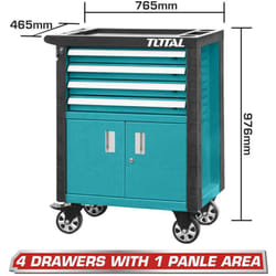 Carrello portautensili porta attrezzi officina 4 cassetti utensili Total