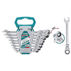 SET CHIAVI COMBINATE A CRICCHETTO FLESSIBILI 8pz 8-19mm Cr-V TOTAL