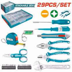Set di Attrezzi da 29 Pezzi - Completo e Pratico per Riparazioni Domestiche Questo set di attrezzi da 29 pezzi è la soluzione ...