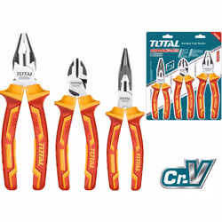 Set Pinze isolate da 3 Pezzi in Cr-V CARATTERISTICHE: Pinza combinata da 200mm Pinza a becchi lunghi da 160mm Tronchese da 16 ...