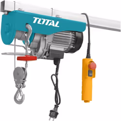 Paranco elettrico 900W - 500Kg TOTAL CARATERISTICHE: Tensione: 220V-240V ~ 50Hz Potenza: 900W Peso di sollevamento: 250 kg (l ...