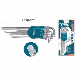 Set da 9 chiavi esagonali TOTAL CARATTERISTICHE: Materiale: S2 Misura: 1.5 - 2.0 - 2.5 - 3.0 - 4.0 - 5.0 - 6.0 - 8.0 -10mm Br ...