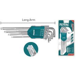 Total - serie 9pz chiavi maschio esagonali extra lunghe piegate 1,5mm-10mm