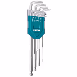 Set da 9 chiavi esagonali Materiale: Cr-V Misura: 1.5-10mm Braccio Lungo Temperate e placcate al cromo