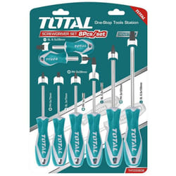 SET CACCIAVITI 8pz TAGLIO E CROCE GIRAVITI PROFESSIONALI TOTAL