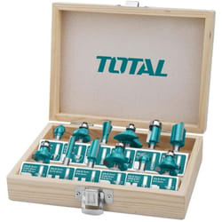 SET 12PZ FRESE PER FRESATRICHE DIAMETRO STELO 12mm ACCESSORI TOTAL TOTTACSR2121