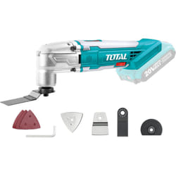 Utensile multifunzione taglia/leviga a batteria 20V + accessori Total