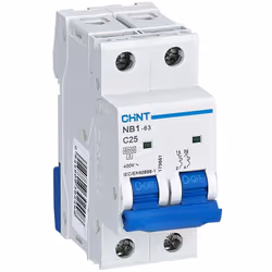Interruttore magnetotermico Chint 2 moduli DIN 2P 63A 400V curva C - 180347 Interruttore magnetotermico per guida DIN -Numero ...
