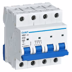 NB1-63/C50-4P-6 Interruttore magnetotermico 4P 50A 6kA Curva C Interruttori magnetotermici serie NB1-63 per la protezione dal ...