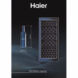 Haier Wine Bank 60 Serie 3 WS105GA Cantinetta vino con compressore Libera installazione Nero 105 bottiglia/bottiglie - Vista aggiuntiva 6