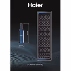 Haier Wine cellar HWS188GAE Libera installazione Nero 188 bottiglia/bottiglie - Vista aggiuntiva 4