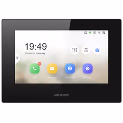 Hikvision DS-KH6320-LE1(B), 17,8 cm (7"), LCD/TFT, 1024 x 600 Pixel, Capacitivo, G.711a, G.711u, Nero