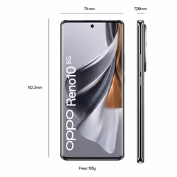 OPPO Reno RENO10 5G, AI Tripla fotocamera 64+32+8MP, RAM 8 GB (Esp. fino 16GB) + ROM 256GB, Colore Silvery Grey - Vista aggiuntiva 7
