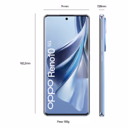 OPPO Reno RENO10 5G, AI Tripla fotocamera 64+32+8MP, RAM 8 GB (Esp. fino 16GB) + ROM 256GB, Colore Ice Blue - Vista aggiuntiva 7
