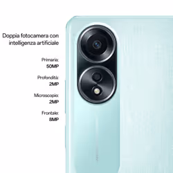 OPPO A58 4G Smartphone, AI Doppia fotocamera 50+2MP, Display 6.72” 60HZ LCD FHD+,, RAM 6 (Esp 2GB/4GB/6GB)+ROM 128GB (esp1TB), IP54 Dlazzing Green
