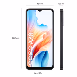OPPO A38 Smartphone, AI Doppia fotocamera 50+2MP, RAM 8 GB (4+4) + ROM 128GB, IP54, Glowing Black - Vista aggiuntiva 6