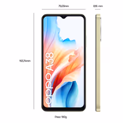 OPPO A38 Smartphone, AI Doppia fotocamera 50+2MP, RAM 8 GB (4+4) + ROM 128GB, Glowing Gold - Vista aggiuntiva 6