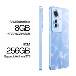 OPPO Reno Reno11 F Smartphone, AI Tripla fotocamera 64+8+2MP, RAM 8(Esp4GB/6GB/8GB)+ROM 256 GB (esp2TB), Ocean Blue - Vista aggiuntiva 5