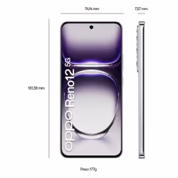 OPPO Reno12 AI Smartphone, Tripla fotocamera 50+8+2MP, Display 6.7” 120HZ AMOLED FHD+, RAM 24 GB (12+12) + ROM 256GB, Astro Silver - Vista aggiuntiva 7