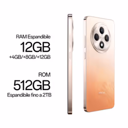 OPPO Reno12 FS AI Smartphone, Tripla fotocamera 50+8+2MP, RAM 24 GB (12+12) + ROM 512GB, Amber Orange - Vista aggiuntiva 6