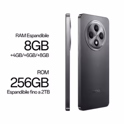 OPPO Reno12 F AI Smartphone, Tripla fotocamera 50+8+2MP, RAM 16 GB (8+8) + ROM 256GB, Matte Gray - Vista aggiuntiva 6
