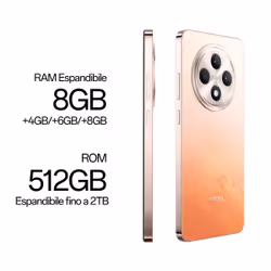 OPPO Reno12 FS AI Smartphone, Tripla fotocamera 50+8+2MP, RAM 16 GB (8+8) + ROM 512GB, Amber Orange - Vista aggiuntiva 6