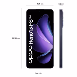 OPPO Reno13 FS AI Smartphone, Tripla fotocamera 50+8+2MP, Selfie 32MP, Display 6.67” 120HZ AMOLED FHD+, , RAM 12GB(Esp4GB/8GB/12GB)+ROM 512GB, , Luminous Blue - Vista aggiuntiva 6