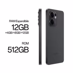 OPPO Reno13 FS AI Smartphone, Tripla fotocamera 50+8+2MP, Selfie 32MP, Display 6.67” 120HZ AMOLED FHD+, , RAM 12GB(Esp4GB/8GB/12GB)+ROM 512GB, , Graphite Grey - Vista aggiuntiva 5