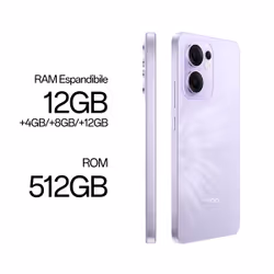 OPPO Reno13 FS AI Smartphone, Tripla fotocamera 50+8+2MP, Selfie 32MP, Display 6.67” 120HZ AMOLED FHD+, , RAM 12GB(Esp4GB/8GB/12GB)+ROM 512GB, , Plume Purple - Vista aggiuntiva 5