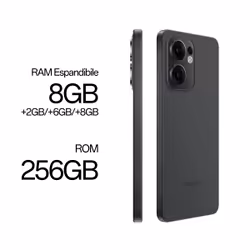OPPO Reno13 F AI Smartphone, Tripla fotocamera 50+8+2MP, Selfie 32MP, Display 6.67” 120HZ AMOLED FHD+, , RAM 8GB(Esp4GB/6GB/8GB)+ROM 256GB, , Graphite Grey - Vista aggiuntiva 5