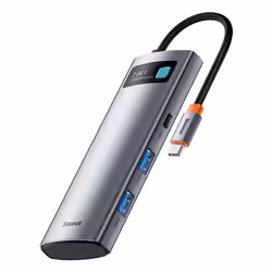 Baseus Metal Gleam, USB tipo-C, HDMI, USB 3.0, USB tipo-C, MicroSD (TransFlash), SD, 5000 Mbit/s, 30 Hz, 3840 x 2160 Pixel