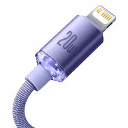 Baseus Crystal Shine cavo per cellulare Viola 1,2 m USB C Lightning