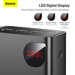 Baseus ADAMAN OVERSEAS EDITION 40.000 MAH DIGITAL DISPLAY 22.5W POWERBANK SIYAH Litio 40000 mAh Nero
