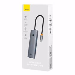 Baseus UltraJoy 6-Port Cablato USB 3.2 Gen 1 (3.1 Gen 1) Type-C Grigio - Vista aggiuntiva 4