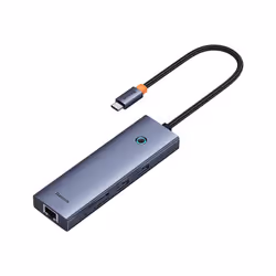 Baseus ULTRAJOY 7 İN 1 MULTİFONKSİYONEL HUB ADAPTÖR-UZAY GRİ replicatore di porte e docking station per laptop Cablato E-Port - Vista aggiuntiva 5