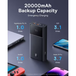 Baseus STAR LORD OVERSEAS EDITION 20.000 MAH DIGITAL DISPLAY POWERBANK 65W-SIYAH Polimeri di litio (LiPo) 20000 mAh Nero