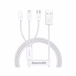 Baseus SUP0003529, 1 m, USB A, USB C/Micro USB-A/Lightning, USB 3.2 Gen 1 (3.1 Gen 1), Bianco