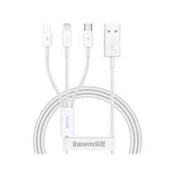 Baseus SUP0003529 cavo USB USB 3.2 Gen 1 (3.1 Gen 1) 1 m USB A USB C/Micro USB-A/Lightning Bianco