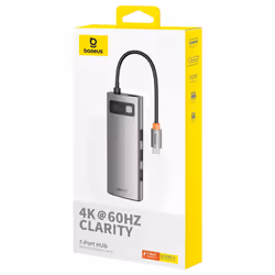 Baseus STARJOY 7 İN 1 MULTİFONKSİYONEL HUB ADAPTÖR-UZAY GRİ cavo DisplayPort USB tipo-C - Vista aggiuntiva 4