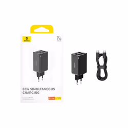Baseus GAN6 65W ŞARJ+100W C TO C KBL-SYH Caricabatterie per dispositivi mobili Computer portatile, PDA, Tablet Nero USB Auto